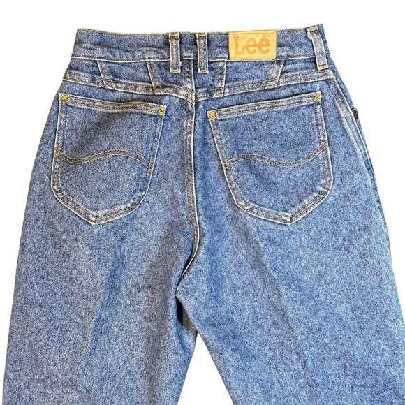 Vintage 90s Lee Jeans Womens Size 27 Blue High Rise Tapered Leg Mom Relaxed - Picture 5 of 12